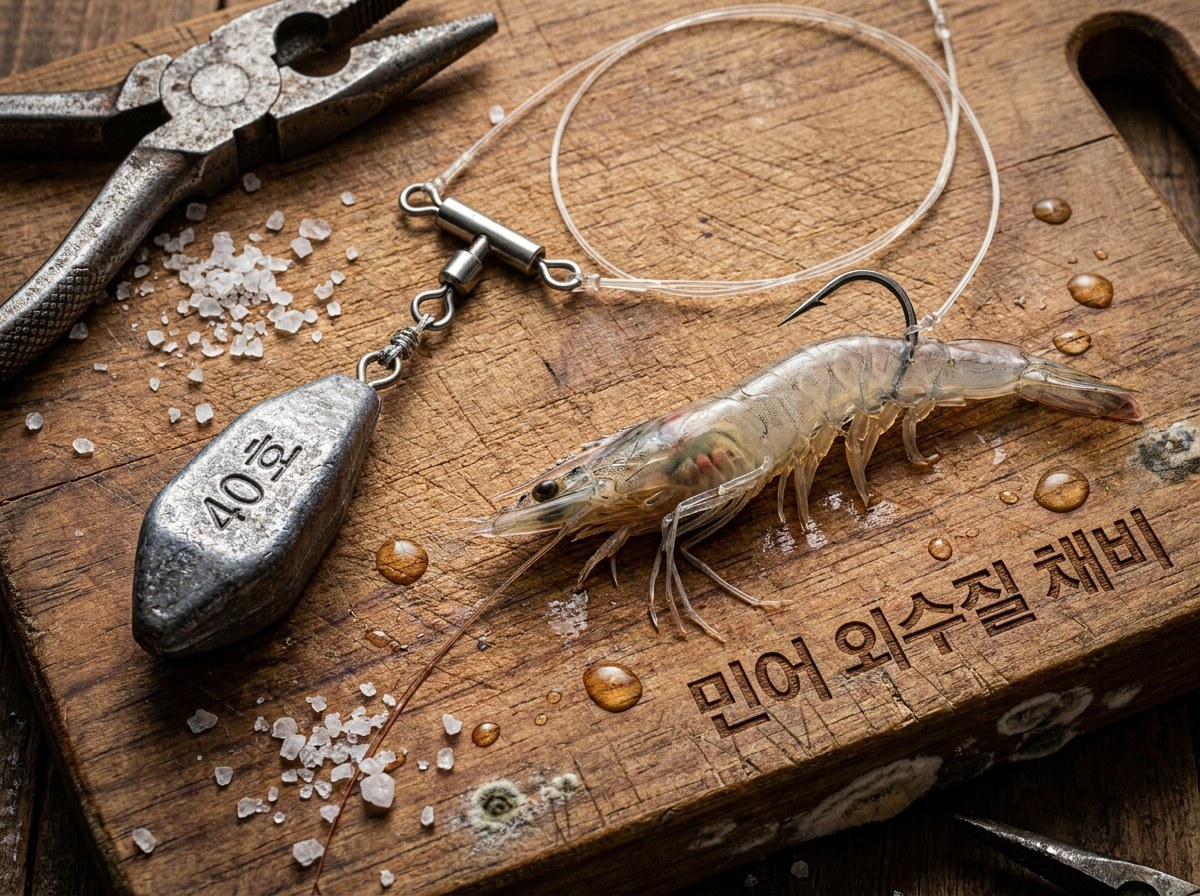 민어 정석 채비 4K 접사 실물 사진